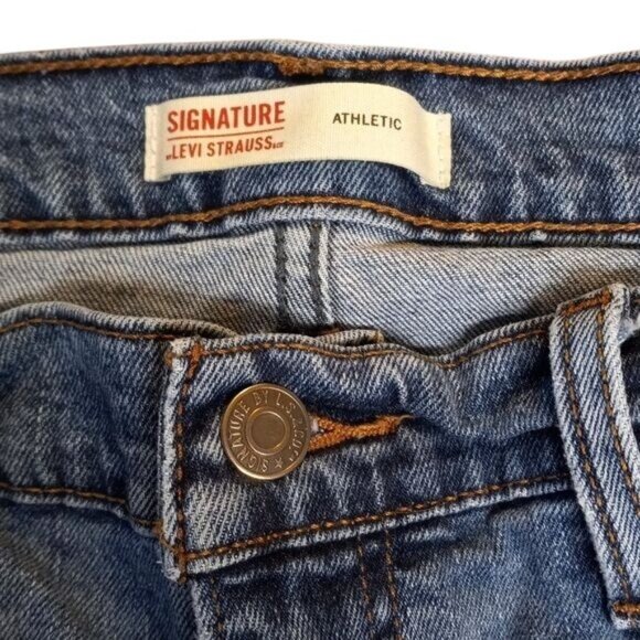 Signature By Levi Strauss W36 L32 Mens Athletic Jeans Medium Wash Blue Denim - Picture 12 of 15